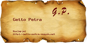 Getto Petra névjegykártya
